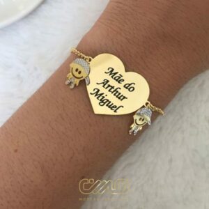 دستبند طلا قلب کودکانه