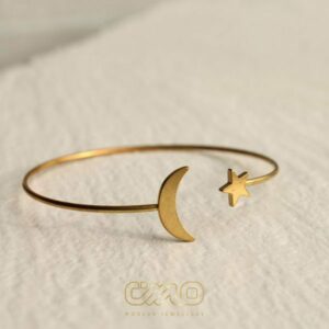دستبند طلا النگویی ماه و ستاره
